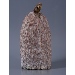 Mielul Păstor I- sculptură în lut ars, bronz, artist Valentin Dodica